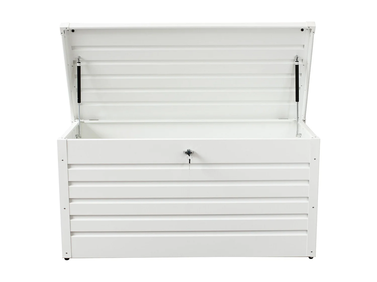 MilaniHome.it - baule da giardino in alluminio di design per esterno giardino cm 130 l x 61 p x 63 hdi coloreBianco