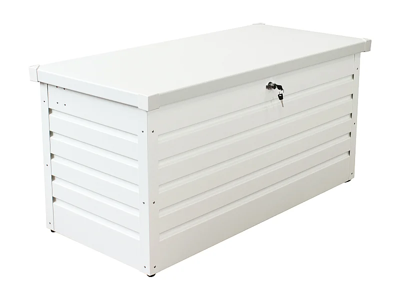 MilaniHome.it - baule da giardino in alluminio di design per esterno giardino cm 130 l x 61 p x 63 hdi coloreBianco