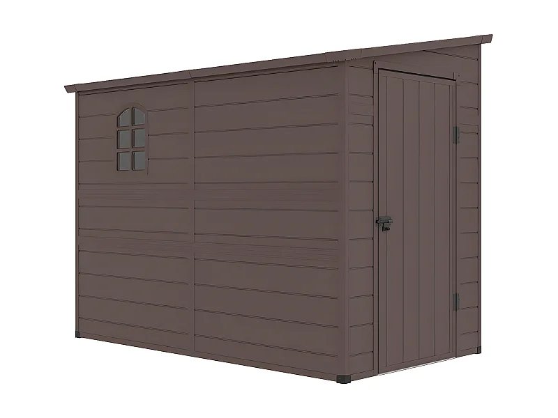 MilaniHome.it - casetta in resina da giardino porta attrezzi cm 143x247x194 hdi coloreMarrone