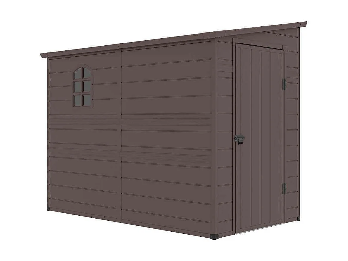 MilaniHome.it - casetta in resina da giardino porta attrezzi cm 143x247x194 hdi coloreMarrone