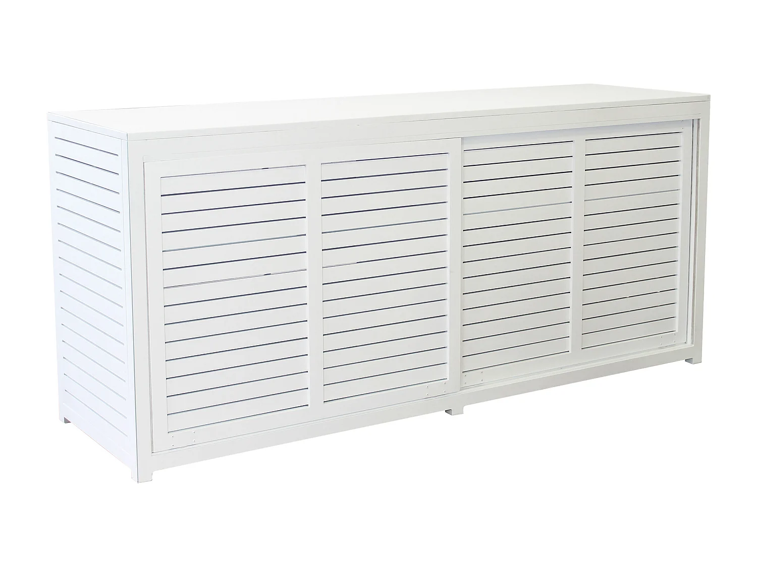 MilaniHome.it - madia da giardino in alluminio di design per esterno giardino cm 200 l x 60 p x 90 hdi coloreBianco