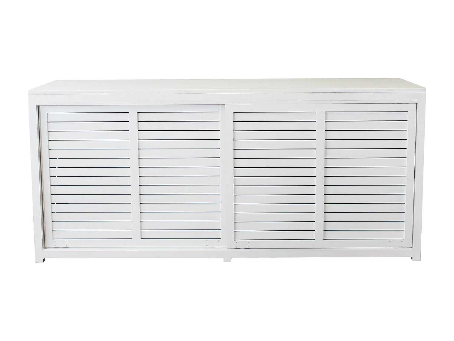 MilaniHome.it - madia da giardino in alluminio di design per esterno giardino cm 200 l x 60 p x 90 hdi coloreBianco