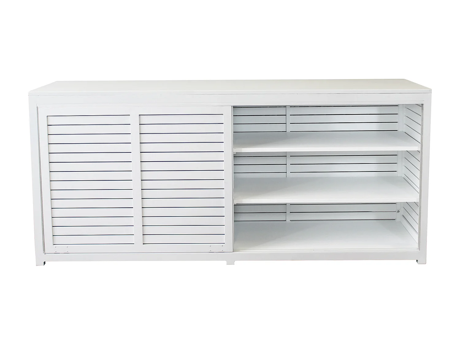 MilaniHome.it - madia da giardino in alluminio di design per esterno giardino cm 200 l x 60 p x 90 hdi coloreBianco