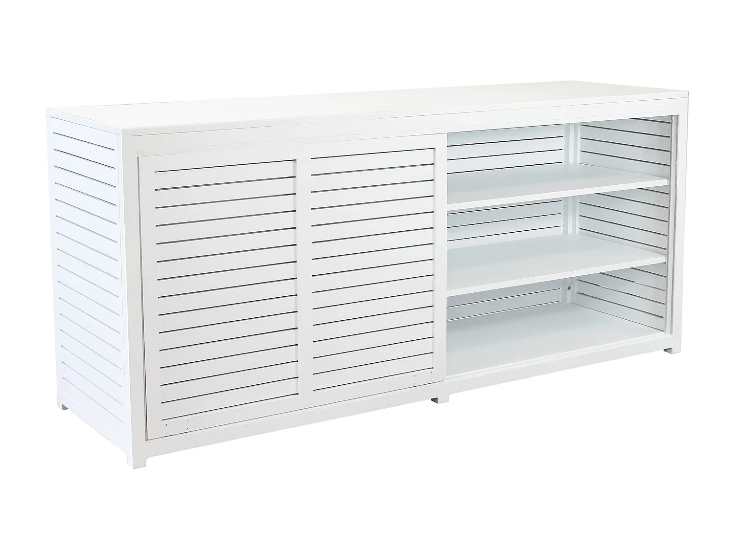 MilaniHome.it - madia da giardino in alluminio di design per esterno giardino cm 200 l x 60 p x 90 hdi coloreBianco