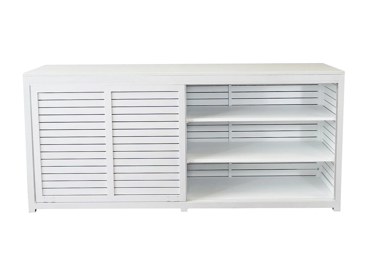 MilaniHome.it - madia da giardino in alluminio di design per esterno giardino cm 200 l x 60 p x 90 hdi coloreBianco