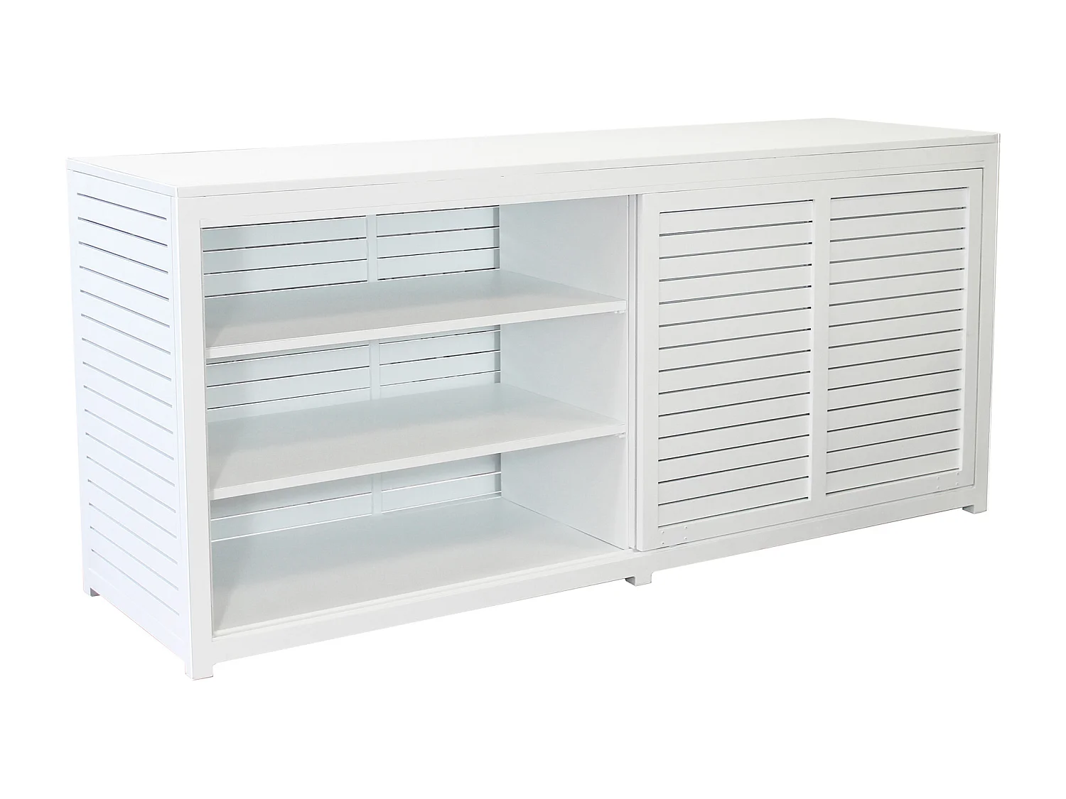 MilaniHome.it - madia da giardino in alluminio di design per esterno giardino cm 200 l x 60 p x 90 hdi coloreBianco