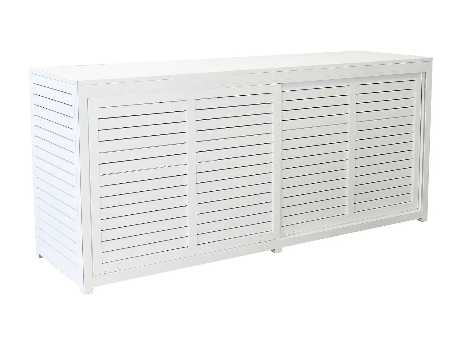 Milani Home - madia da giardino in alluminio di design per esterno giardino cm 200 l x 60 p x 90 h - Bianco