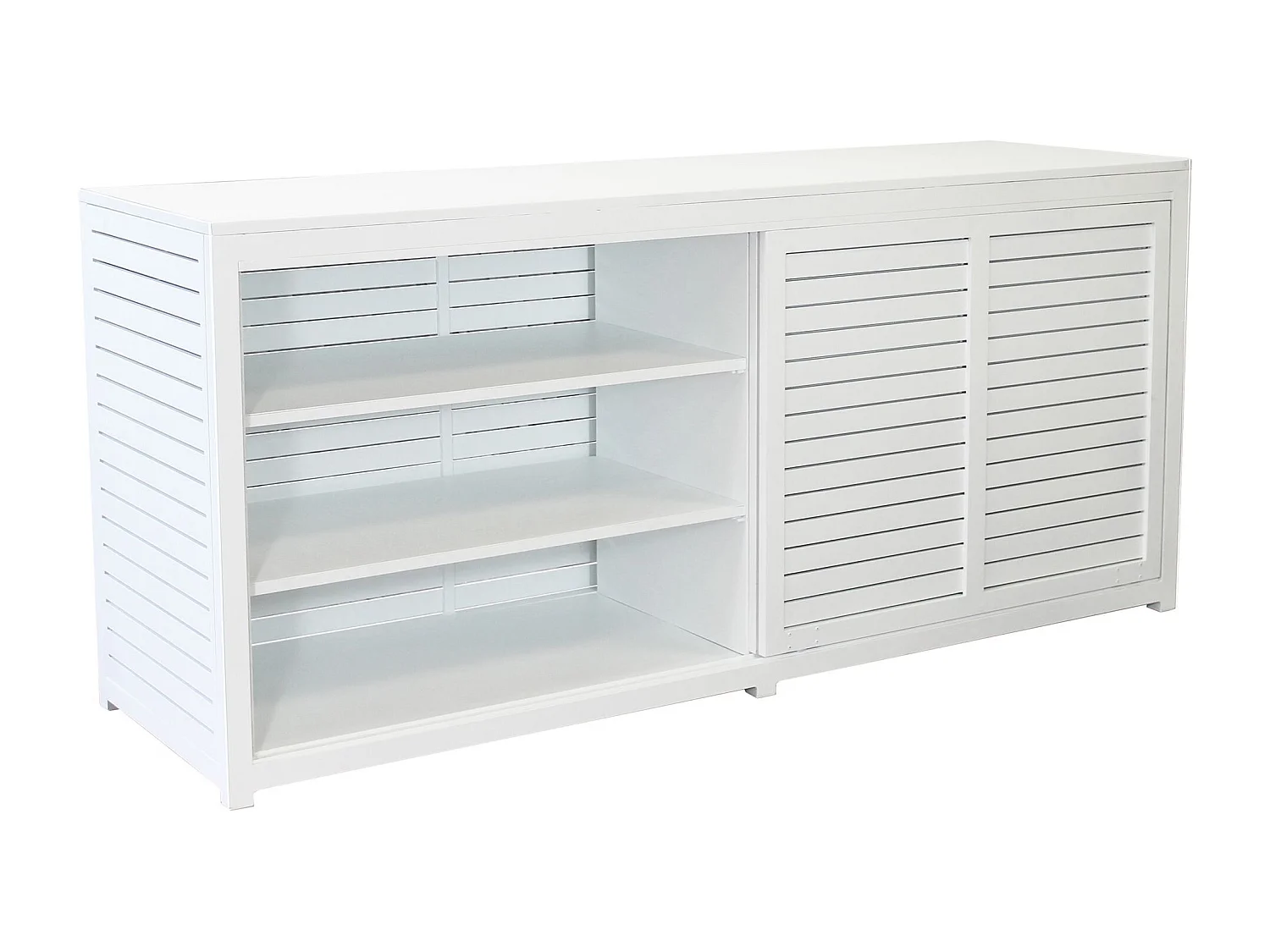 Milani Home - madia da giardino in alluminio di design per esterno giardino cm 200 l x 60 p x 90 h - Bianco