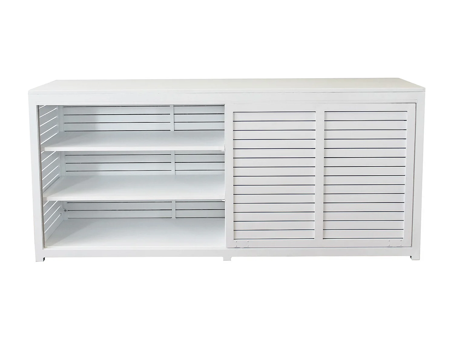 Milani Home - madia da giardino in alluminio di design per esterno giardino cm 200 l x 60 p x 90 h - Bianco