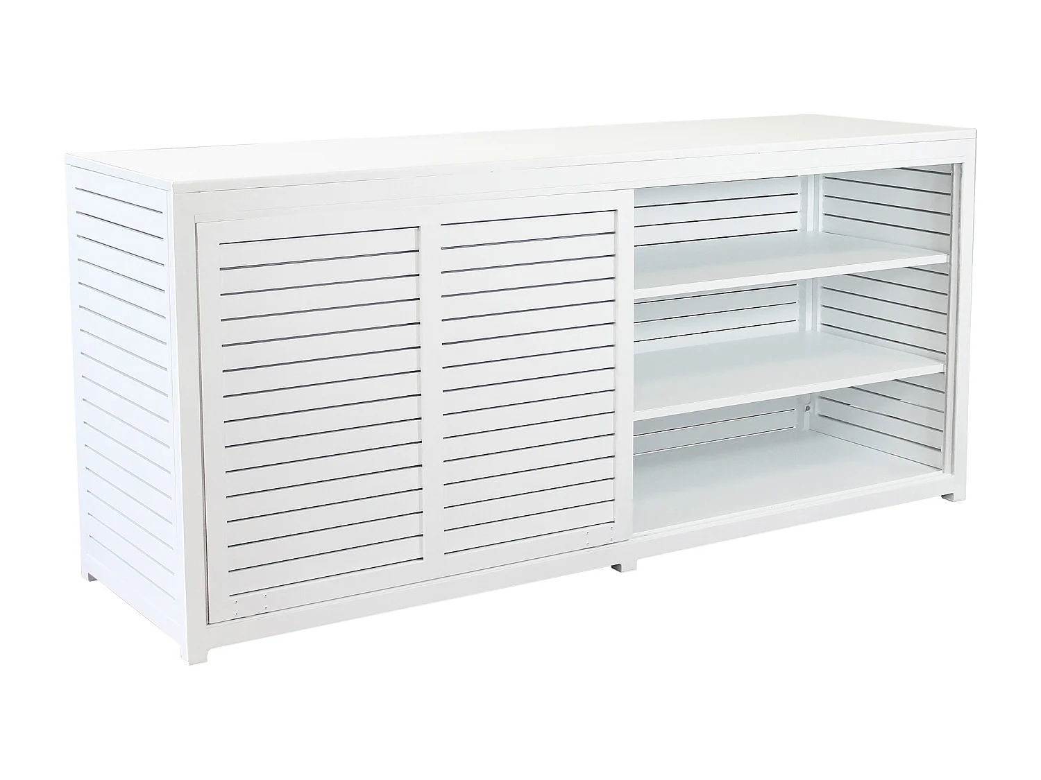 Milani Home - madia da giardino in alluminio di design per esterno giardino cm 200 l x 60 p x 90 h - Bianco