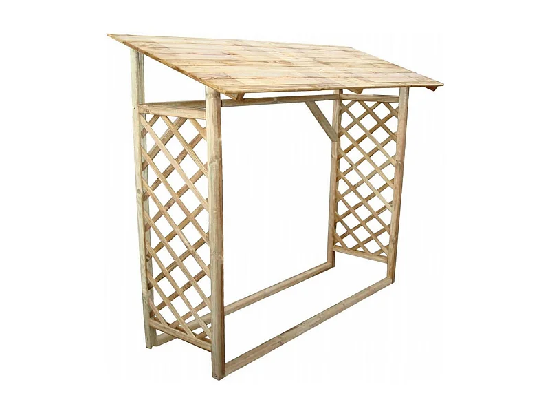 MilaniHome.it - Legnaia Da Esterno Cm 180x66x152/177 H In Legno Di Pino Verniciato In Autoclave Porta Legna Stipodi coloreMarrone