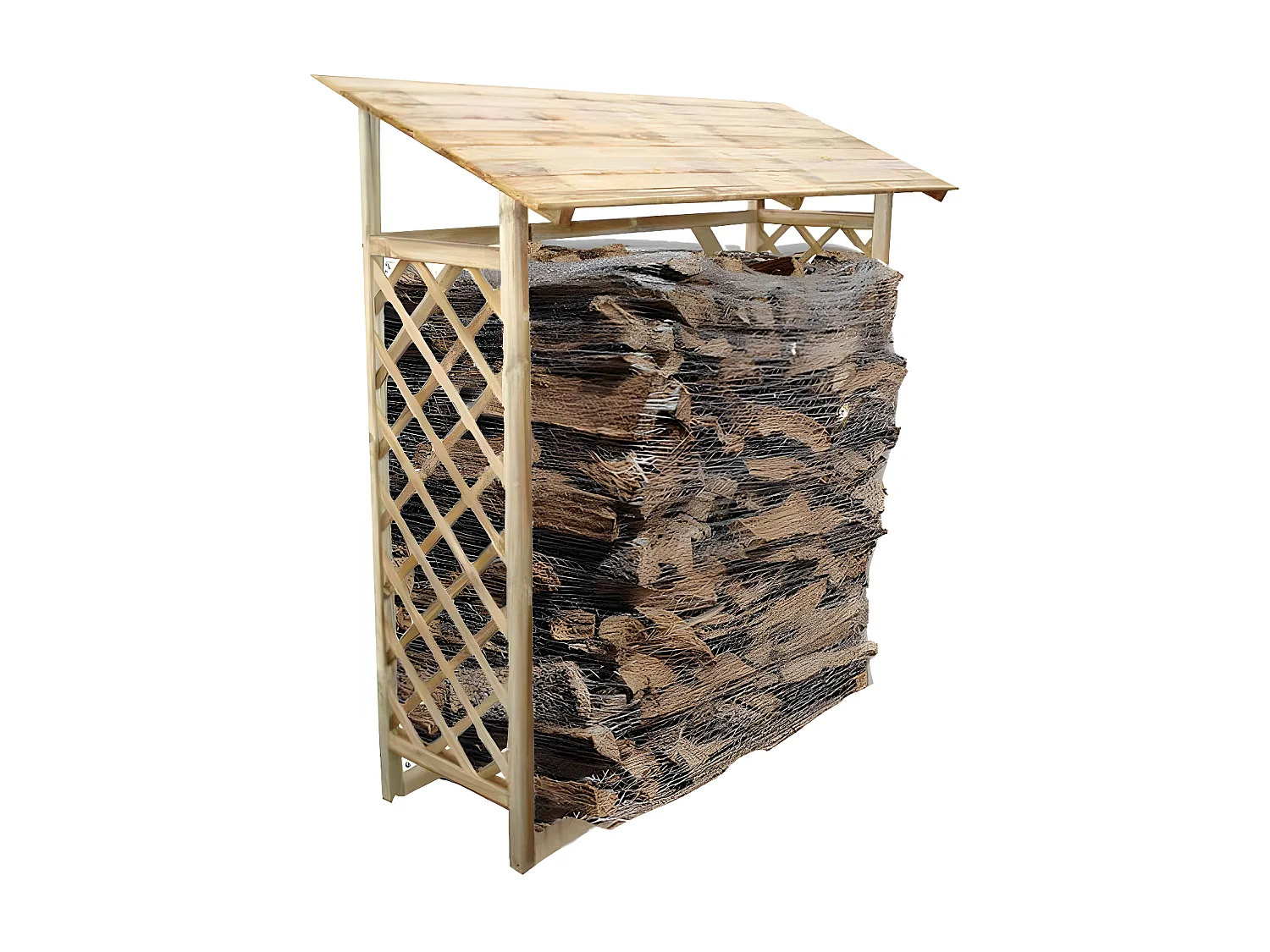 MilaniHome.it - Legnaia Da Esterno Cm 180x66x152/177 H In Legno Di Pino Verniciato In Autoclave Porta Legna Stipodi coloreMarrone