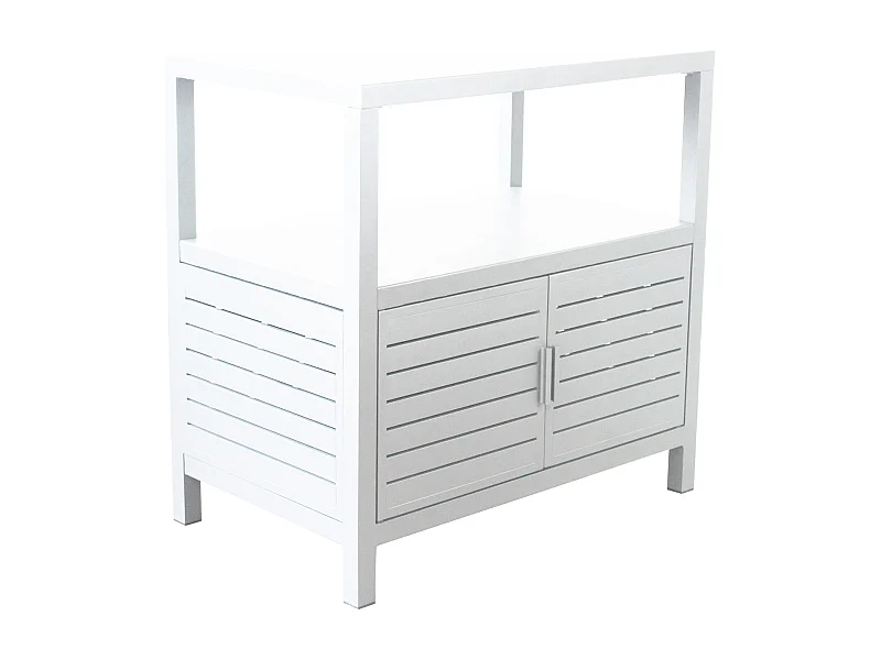 MilaniHome.it - mobiletto da giardino in alluminio di design per esterno giardino cm 90 l x 55 p x 90 hdi coloreBianco