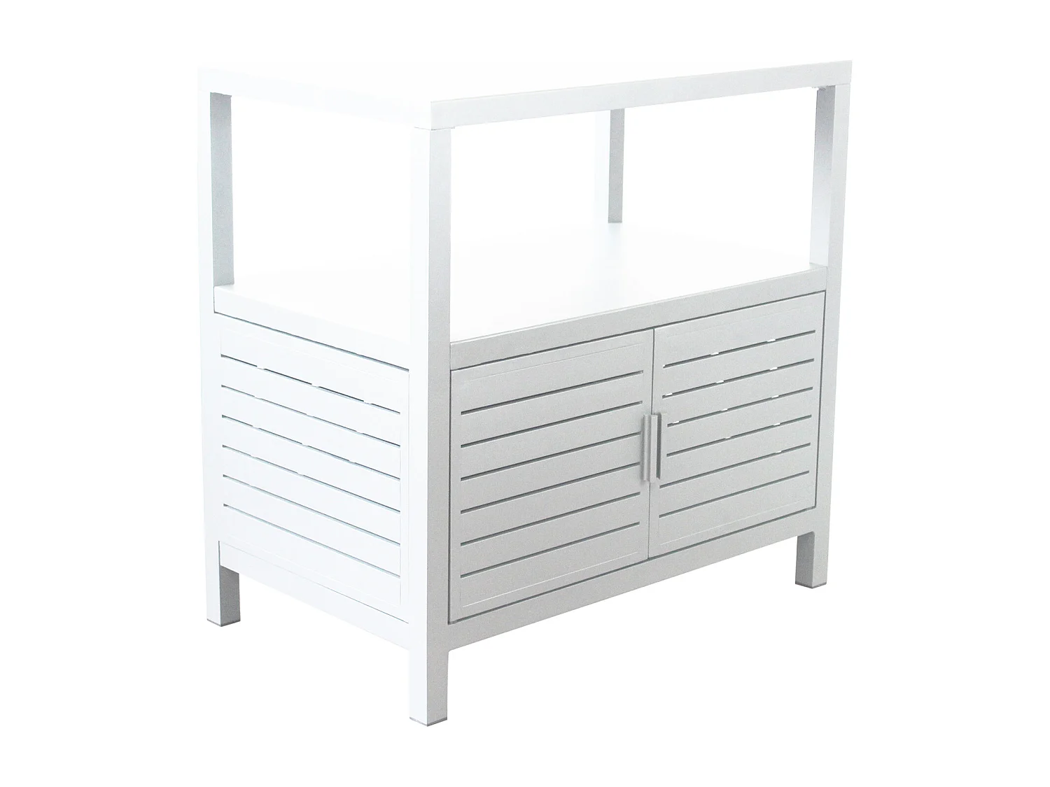 MilaniHome.it - mobiletto da giardino in alluminio di design per esterno giardino cm 90 l x 55 p x 90 hdi coloreBianco