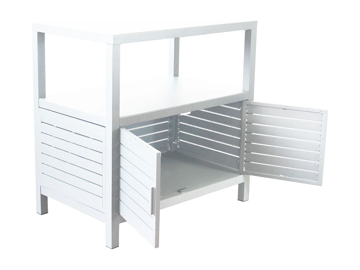 MilaniHome.it - mobiletto da giardino in alluminio di design per esterno giardino cm 90 l x 55 p x 90 hdi coloreBianco