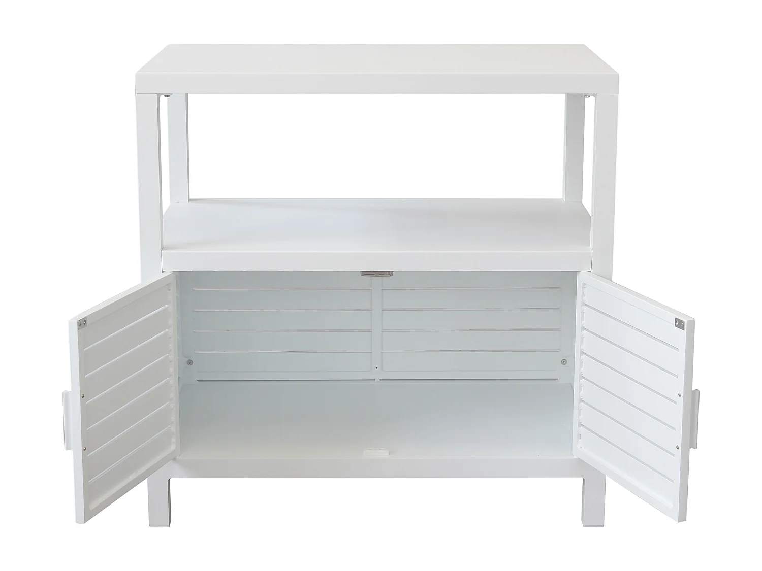 MilaniHome.it - mobiletto da giardino in alluminio di design per esterno giardino cm 90 l x 55 p x 90 hdi coloreBianco