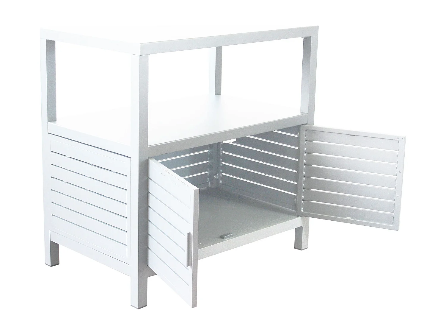 MilaniHome.it - mobiletto da giardino in alluminio di design per esterno giardino cm 90 l x 55 p x 90 hdi coloreBianco