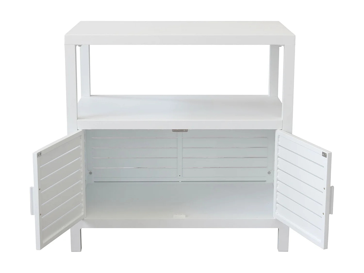 MilaniHome.it - mobiletto da giardino in alluminio di design per esterno giardino cm 90 l x 55 p x 90 hdi coloreBianco