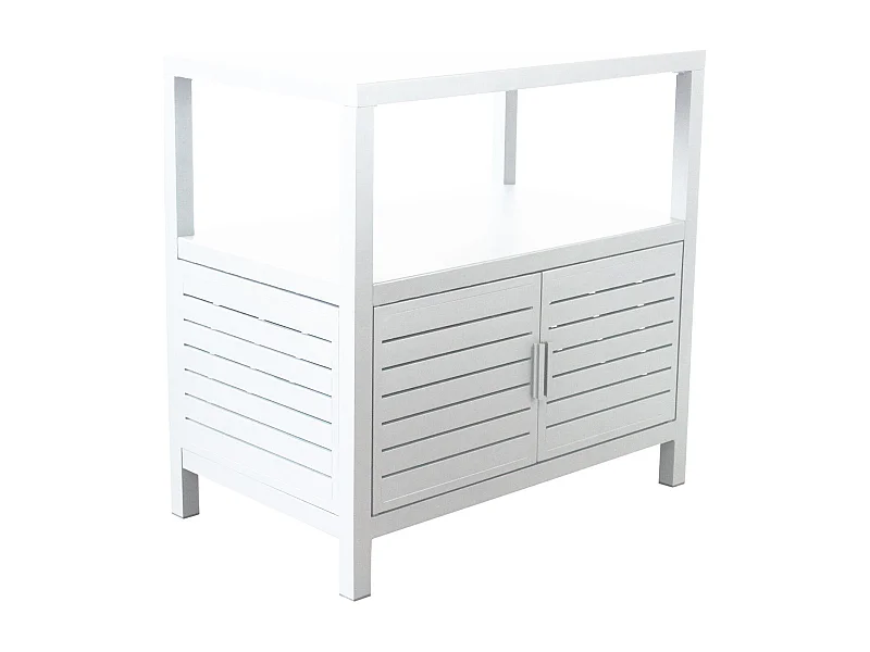 MilaniHome.it - mobiletto da giardino in alluminio di design per esterno giardino cm 90 l x 55 p x 90 hdi coloreBianco