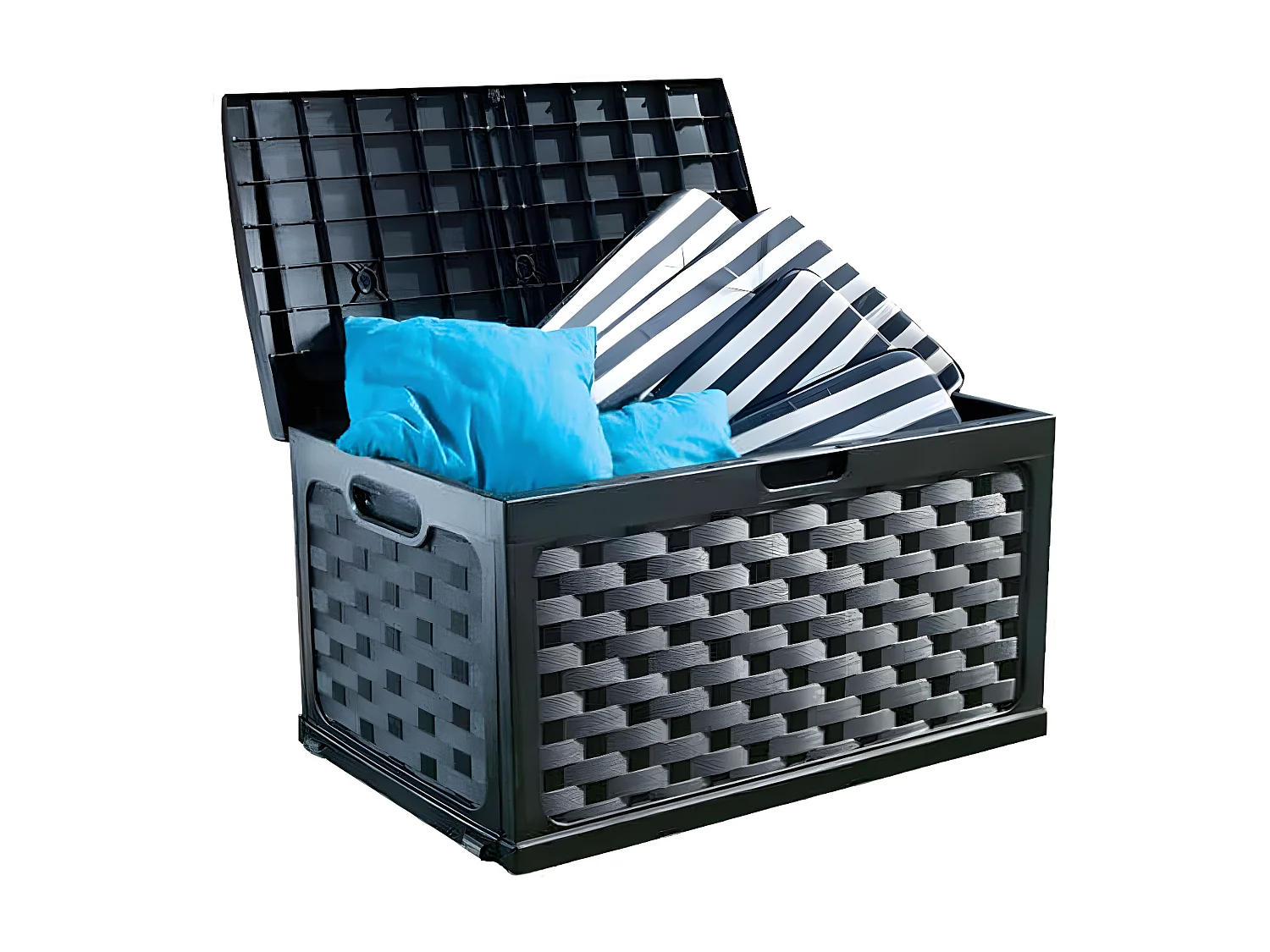 MilaniHome.it - Cassapanca baule per giardino esterno in plastica porta giochi contenitore portatutto, Dimensioni: cm 116x56x58 hdi coloreAntracite