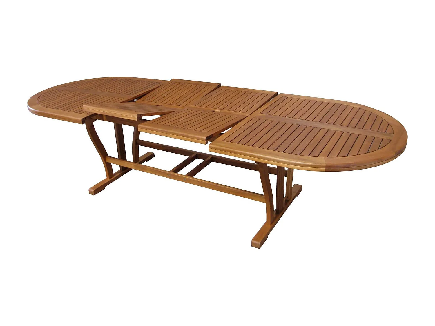 MilaniHome.it - Tavolo Ovale Allungabile In Legno Di Acacia 200/300x110 Per Esterno Giardino Portico Ristorante Bar Hotel Albergo Agriturismodi coloreMarrone