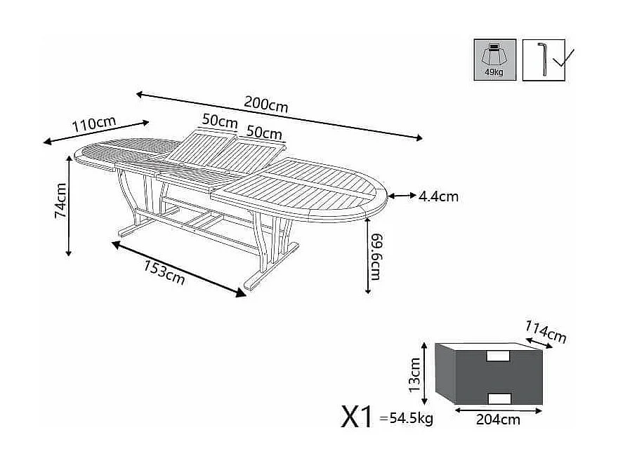 MilaniHome.it - Tavolo Ovale Allungabile In Legno Di Acacia 200/300x110 Per Esterno Giardino Portico Ristorante Bar Hotel Albergo Agriturismodi coloreMarrone