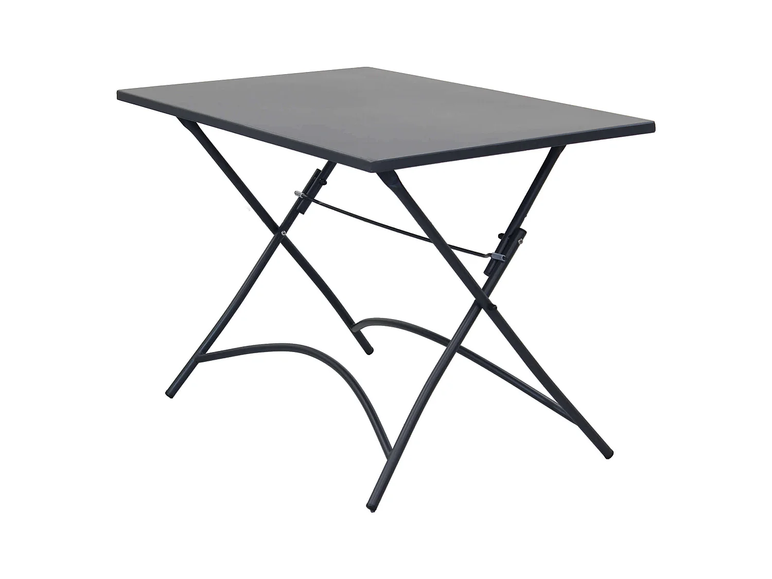 MilaniHome.it - Tavolo Rettangolare Pieghevole In Ferro Nero 110x70 Per Esterno Giardino, Portico, Ristorante, Gelateria Bar Hotel Albergodi coloreAntracite