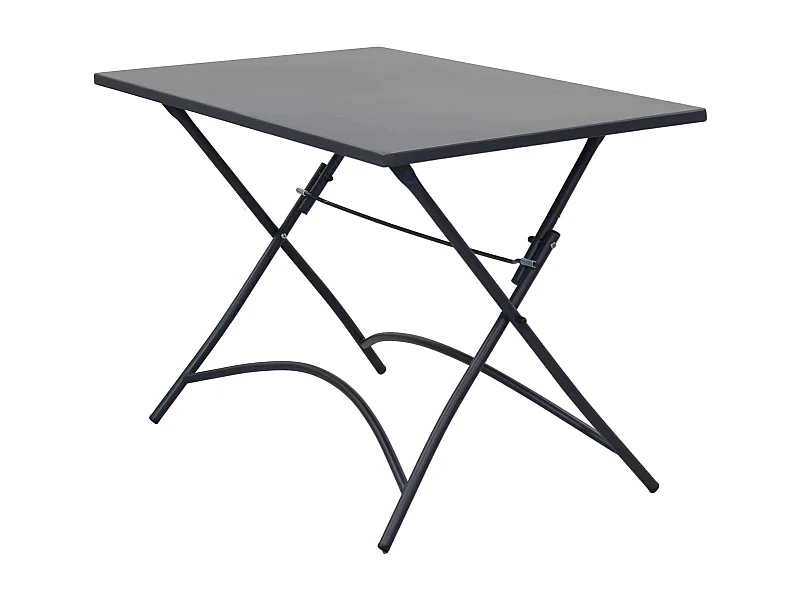 MilaniHome.it - Tavolo Rettangolare Pieghevole In Ferro Nero 110x70 Per Esterno Giardino, Portico, Ristorante, Gelateria Bar Hotel Albergodi coloreAntracite