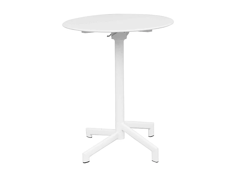 MilaniHome.it - Tavolo Alto In Metallo Per Bar Da Esterno Giardino Con Piano Ribaltabile, Cm diametro 60x74 H Colore Biancodi coloreBianco