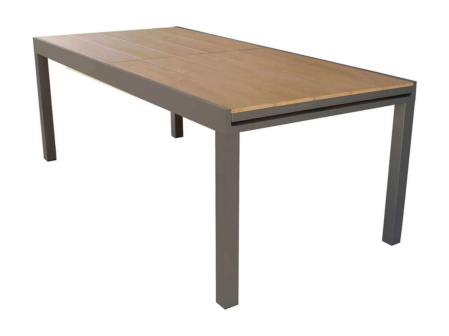 MilaniHome.it - Tavolo Rettangolare Allungabile In Alluminio Antracite E Polywood Marrone 200/300x95 Da Esterno Giardino, Per Ristorantedi coloreTaupe