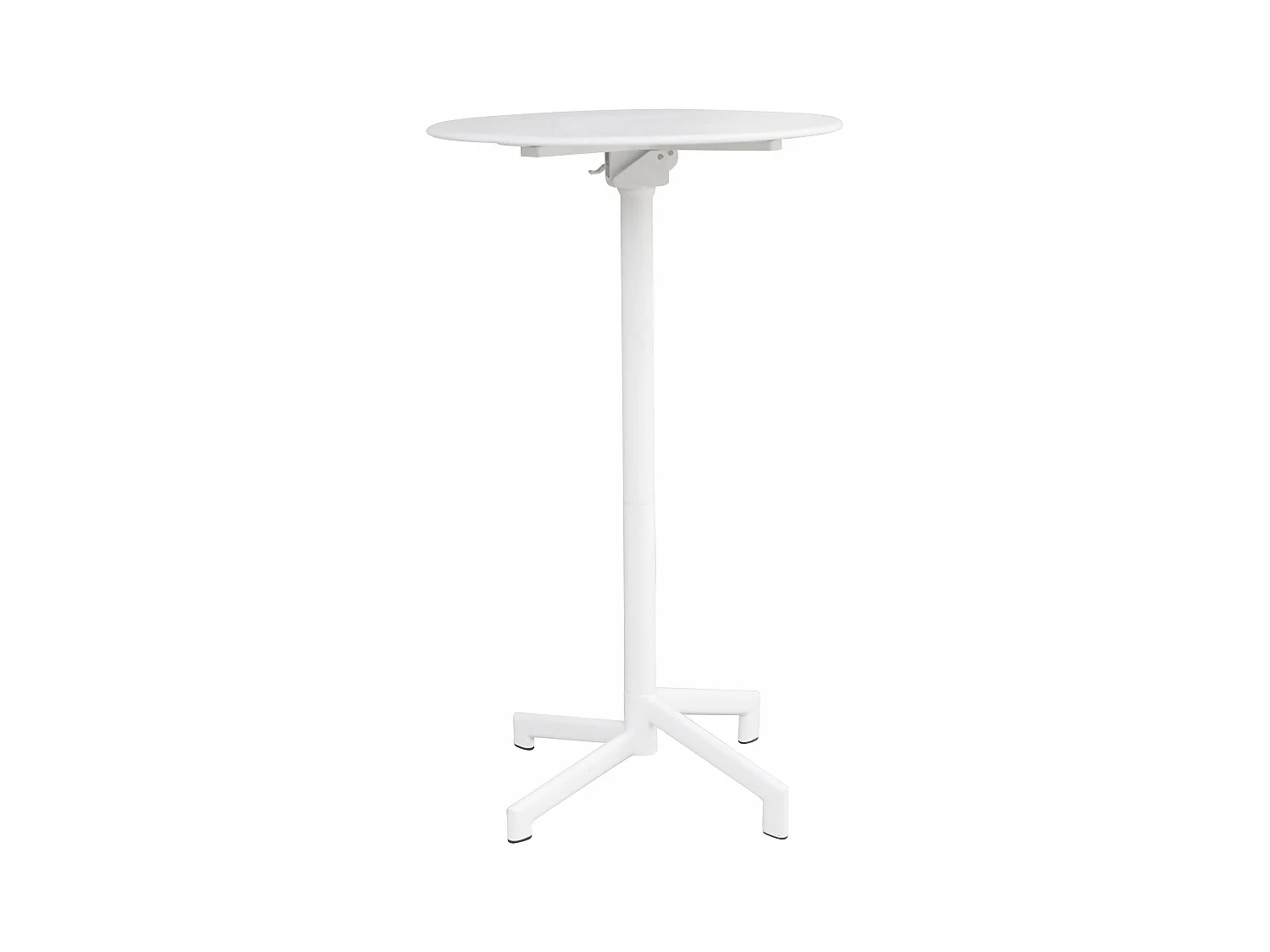 MilaniHome.it - Tavolo Alto In Metallo Per Bar Da Esterno Giardino Con Piano Ribaltabile, Cm diametro 60x102 H Colore Biancodi coloreBianco