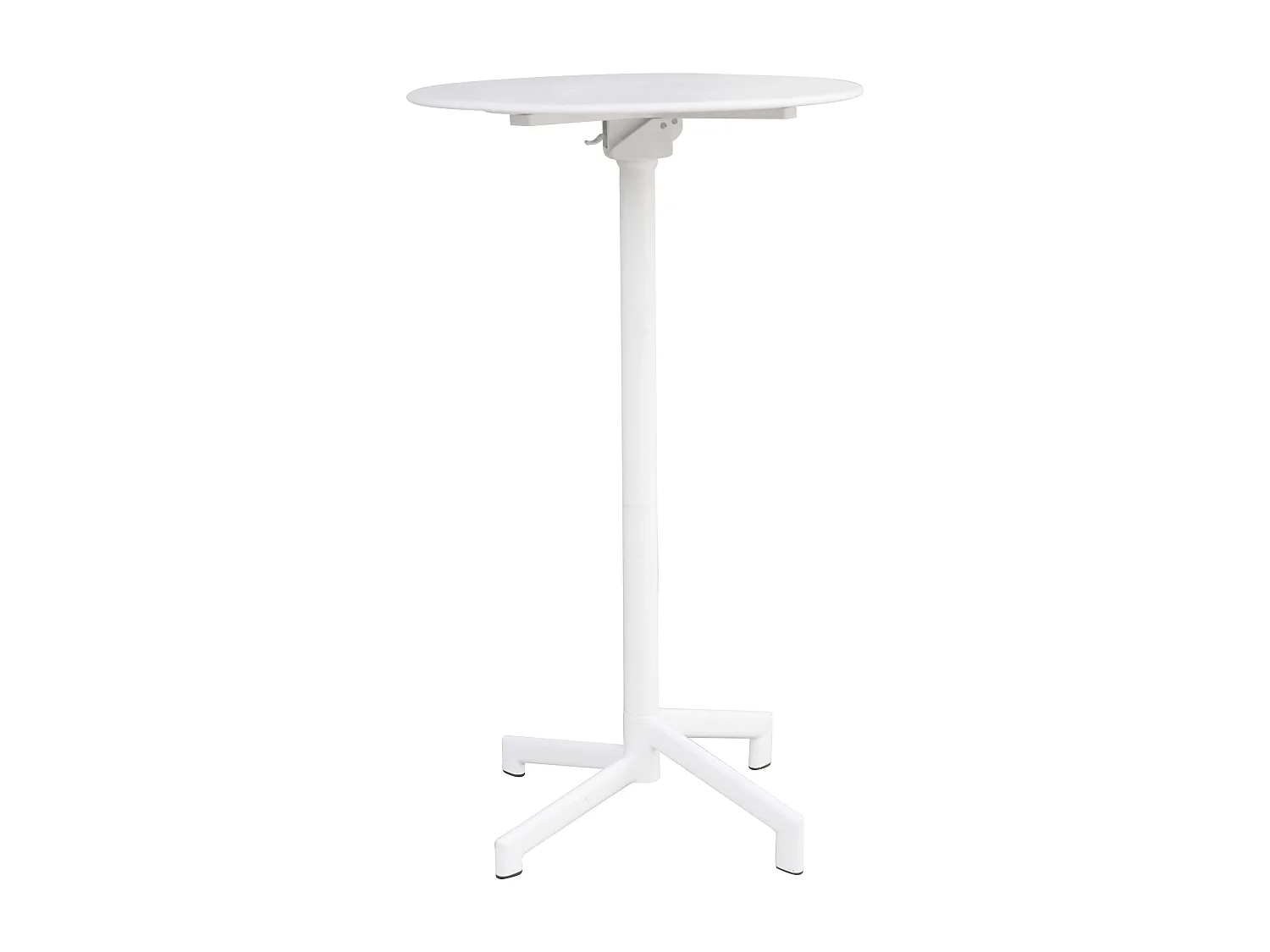 MilaniHome.it - Tavolo Alto In Metallo Per Bar Da Esterno Giardino Con Piano Ribaltabile, Cm diametro 60x102 H Colore Biancodi coloreBianco