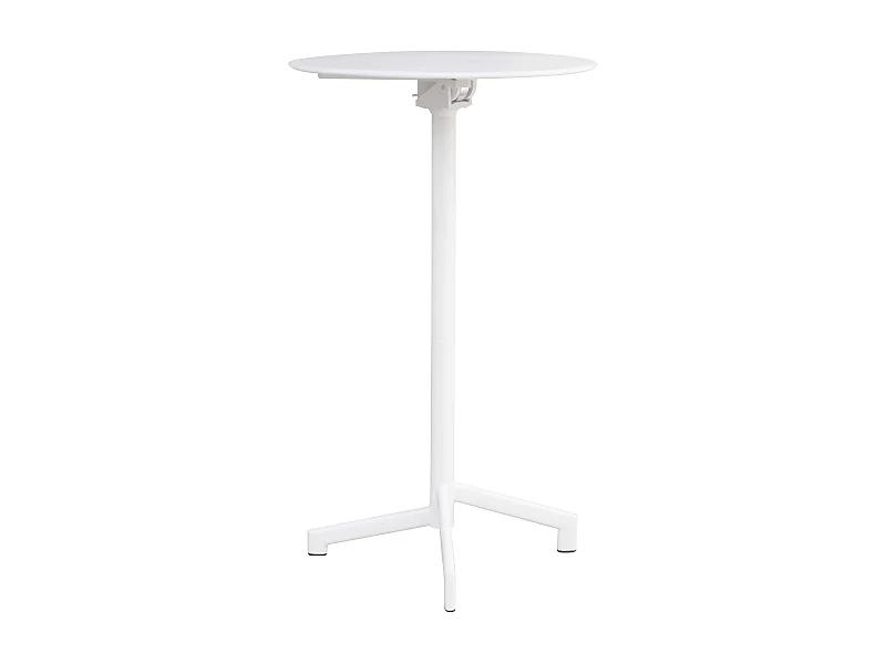 MilaniHome.it - Tavolo Alto In Metallo Per Bar Da Esterno Giardino Con Piano Ribaltabile, Cm diametro 60x102 H Colore Biancodi coloreBianco