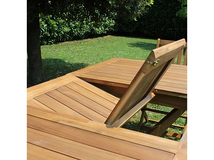 MilaniHome.it - Tavolo Rettangolare Allungabile In Legno Di Acacia 150/200x90 Per Esterno Giardino Portico Ristorante Bar Hotel Albergodi coloreMarrone