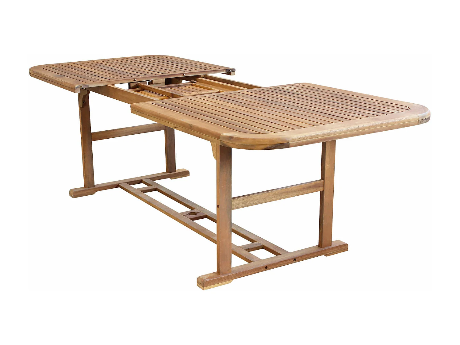 MilaniHome.it - Tavolo Rettangolare Allungabile In Legno Di Acacia 180/240x100 Per Esterno Giardino Portico Ristorante Bar Hotel Albergodi coloreMarrone