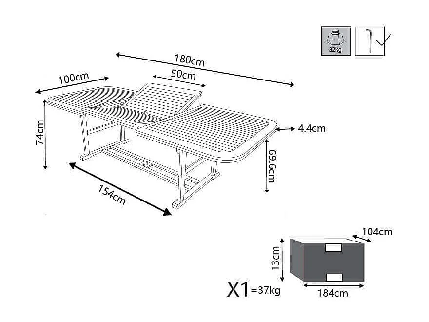 MilaniHome.it - Tavolo Rettangolare Allungabile In Legno Di Acacia 180/240x100 Per Esterno Giardino Portico Ristorante Bar Hotel Albergodi coloreMarrone