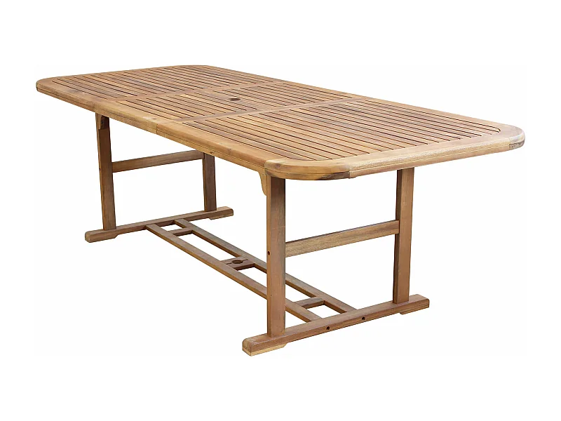 MilaniHome.it - Tavolo Rettangolare Allungabile In Legno Di Acacia 180/240x100 Per Esterno Giardino Portico Ristorante Bar Hotel Albergodi coloreMarrone