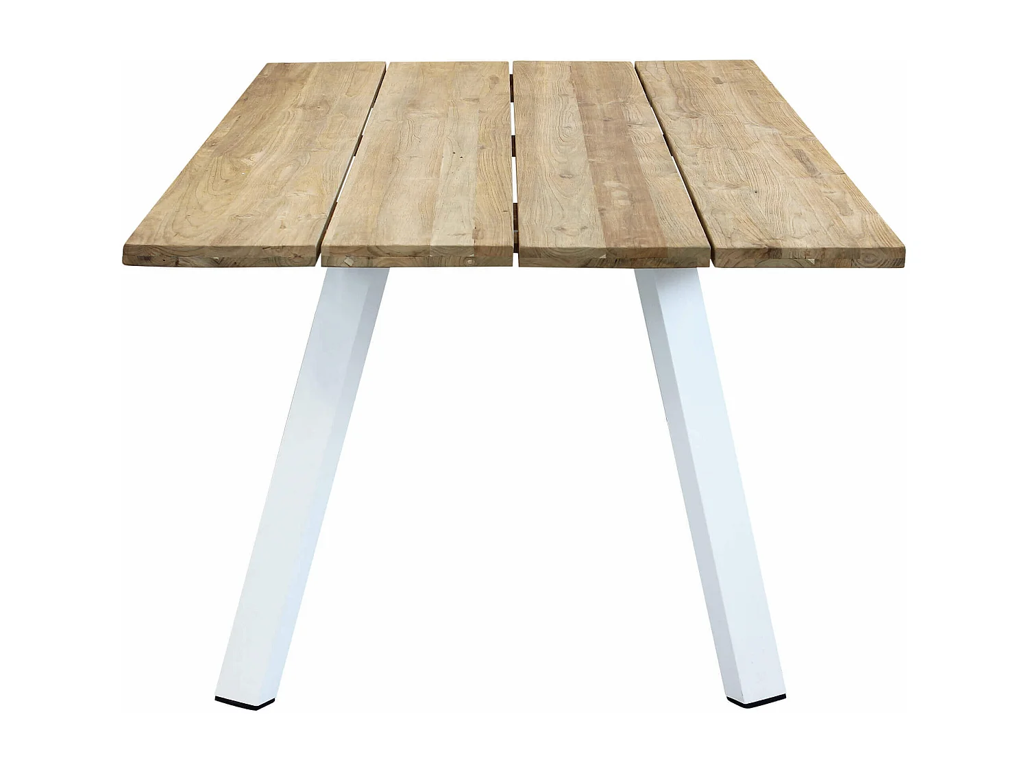 MilaniHome.it - Tavolo Da Giardino In Alluminio E Teak Riciclato 200x100 Colore Bianco,Marronedi coloreBianco