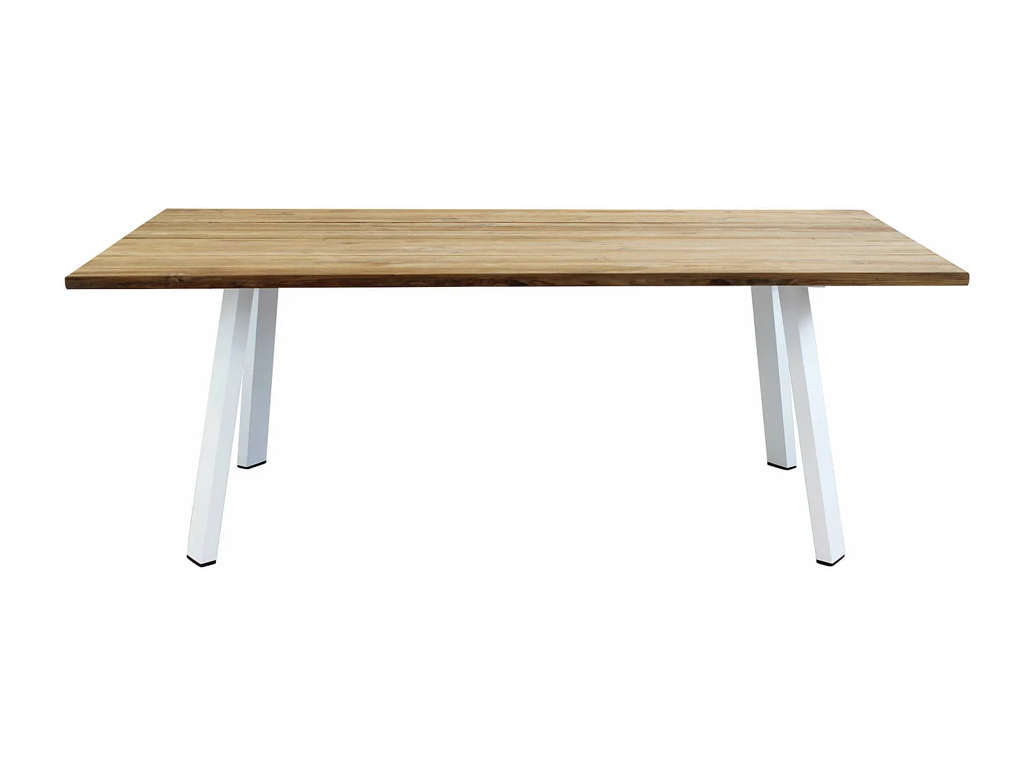 MilaniHome.it - Tavolo Da Giardino In Alluminio E Teak Riciclato 200x100 Colore Bianco,Marronedi coloreBianco