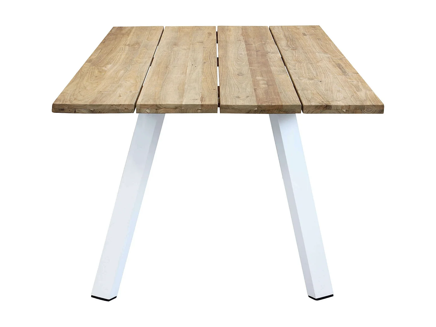 MilaniHome.it - Tavolo Da Giardino In Alluminio E Teak Riciclato 200x100 Colore Bianco,Marronedi coloreBianco