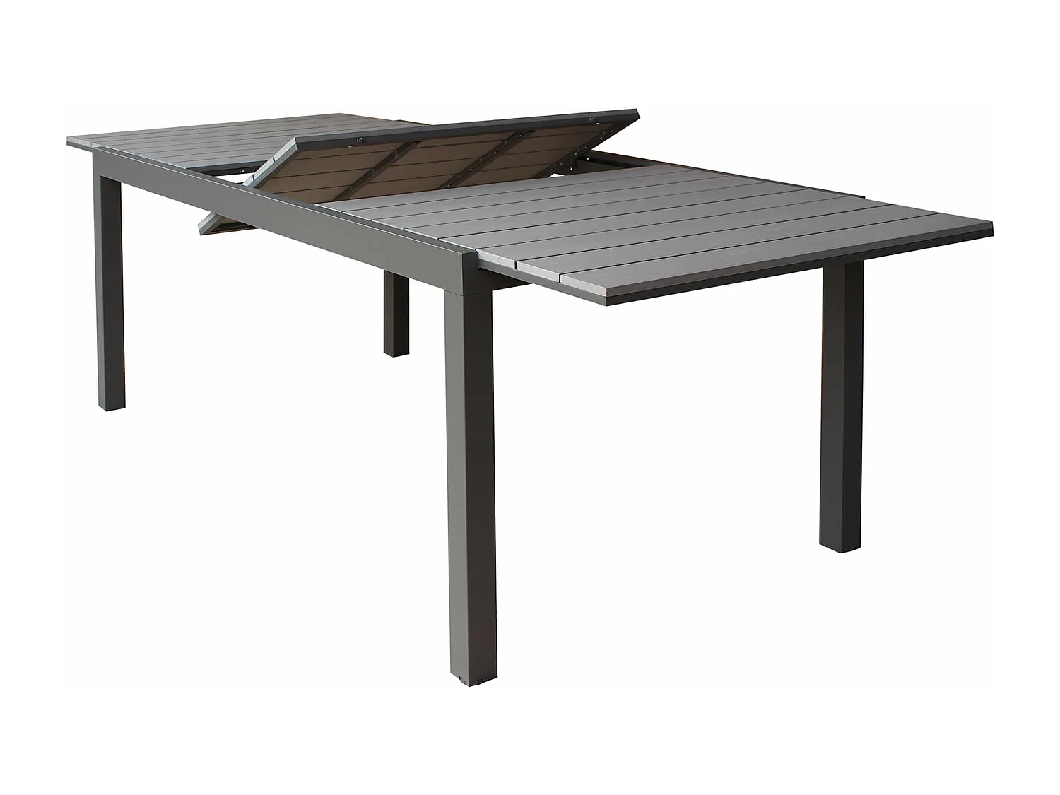 MilaniHome.it - Tavolo Rettangolare Allungabile In Alluminio taupe E Polywood 180/240x100 Da Esterno Giardino, Per Ristorantedi coloreTaupe