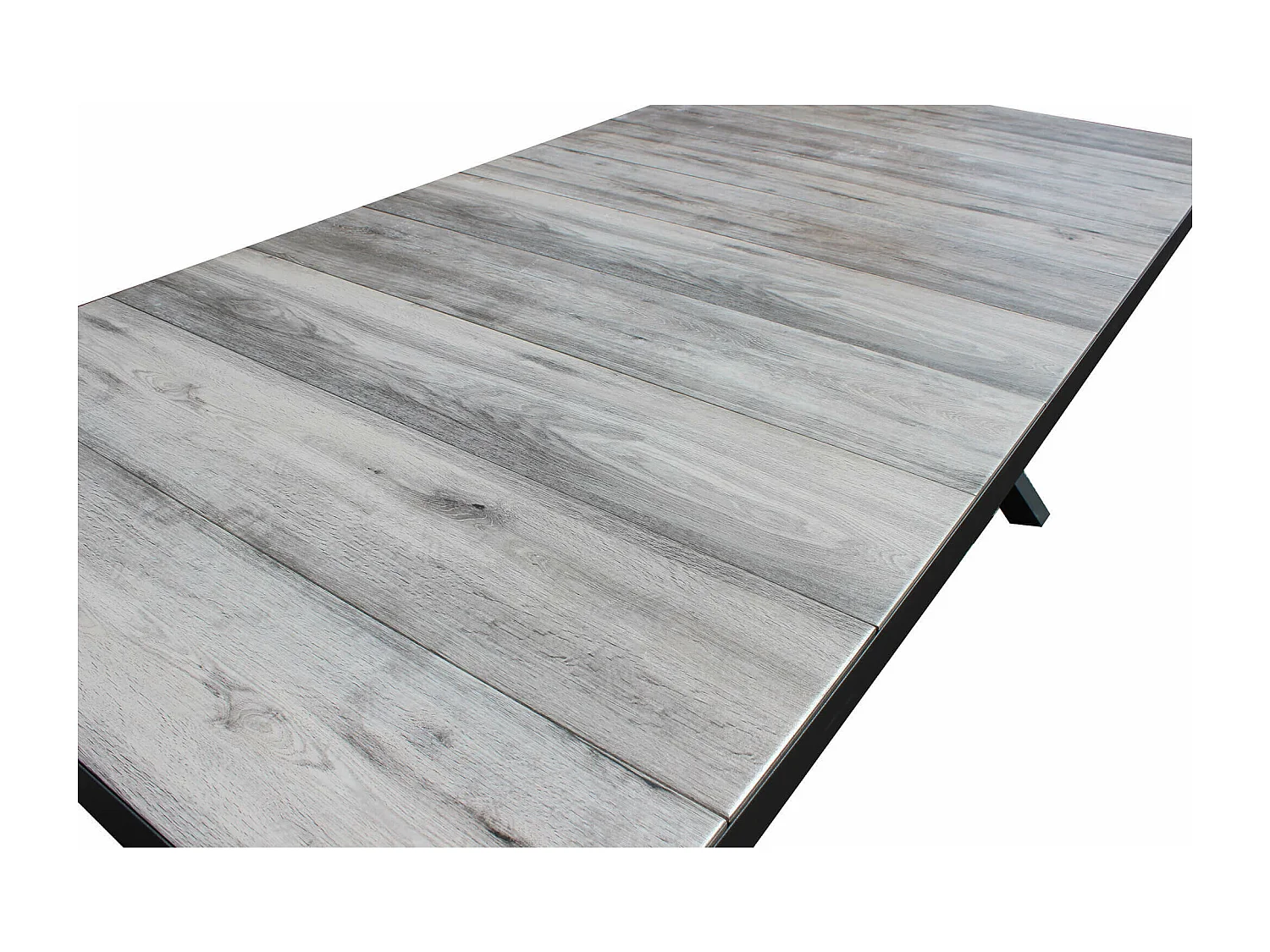 MilaniHome.it - Tavolo da giardino in alluminio e ceramica da esterno con piano in gres ad alta resistenza m 200x100di coloreAntracite