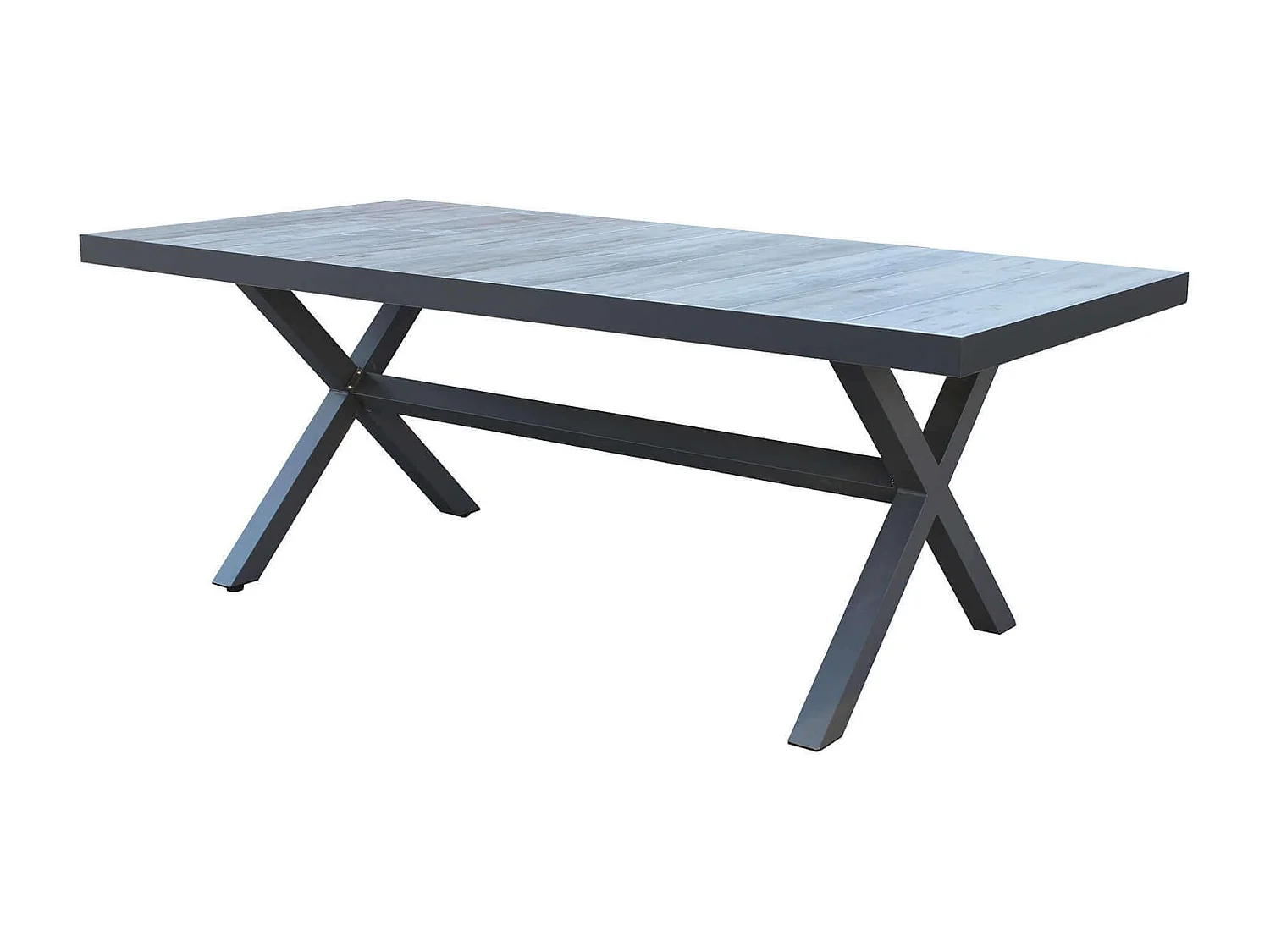 MilaniHome.it - Tavolo da giardino in alluminio e ceramica da esterno con piano in gres ad alta resistenza m 200x100di coloreAntracite