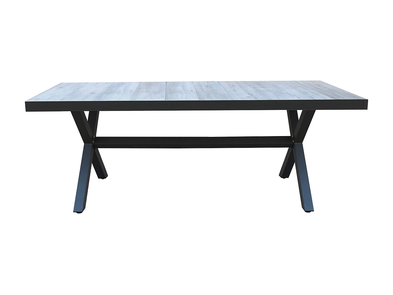 MilaniHome.it - Tavolo da giardino in alluminio e ceramica da esterno con piano in gres ad alta resistenza m 200x100di coloreAntracite