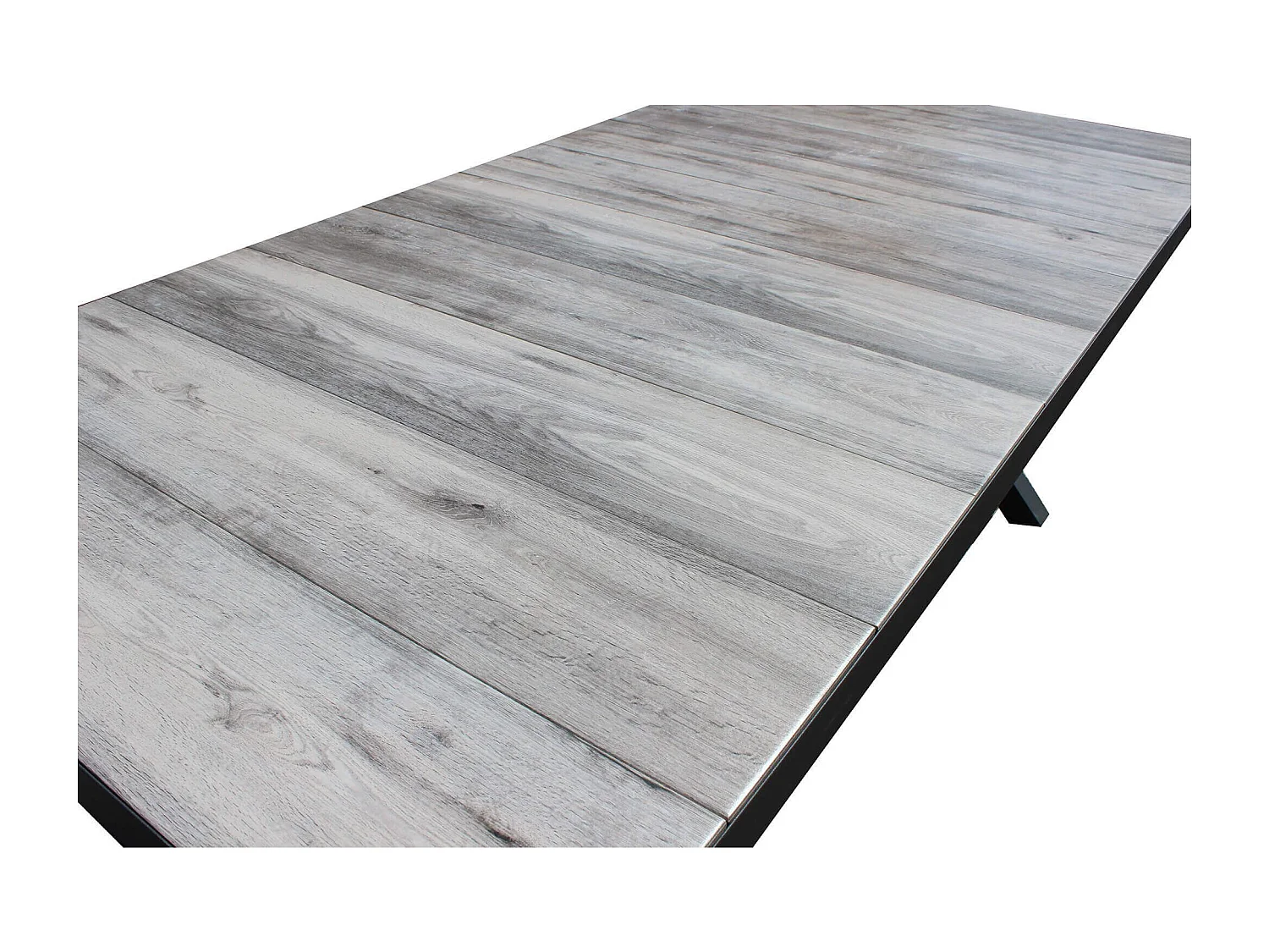 MilaniHome.it - Tavolo da giardino in alluminio e ceramica da esterno con piano in gres ad alta resistenza m 200x100di coloreAntracite