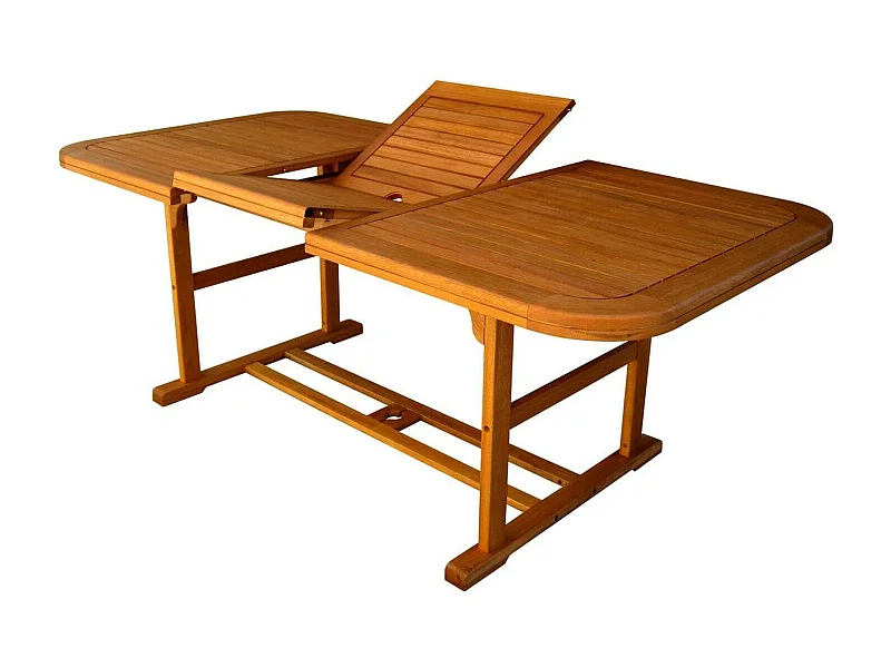 MilaniHome.it - Tavolo Rettangolare Allungabile In Legno Di Acacia 150/200x90 Per Esterno Giardino Portico Ristorante Bar Hotel Albergodi coloreMarrone