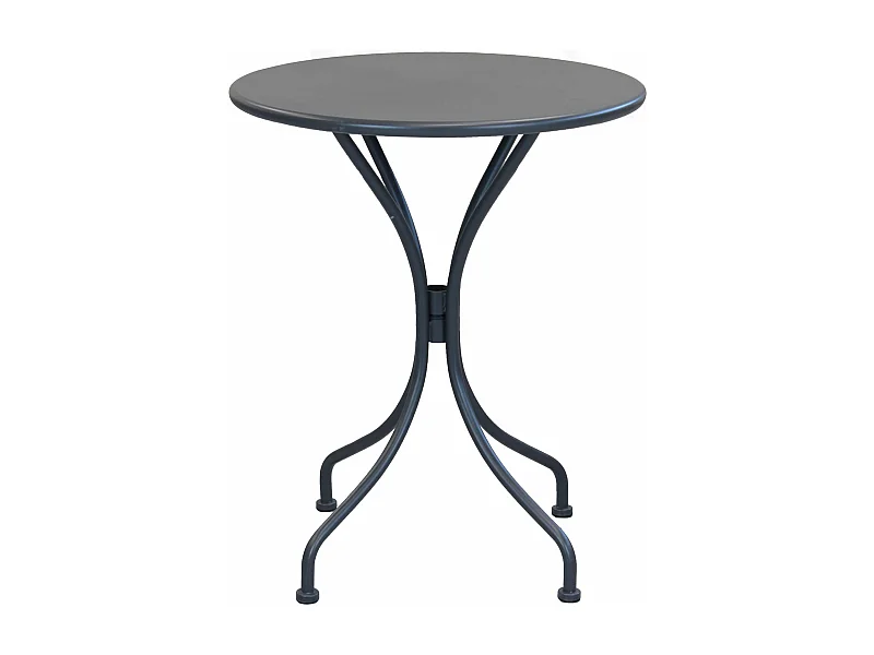MilaniHome.it - Tavolo Rotondo Fisso In Ferro Nero Diametro 60 Per Esterno Giardino, Portico, Ristorante, Gelateria Bar Hotel Albergodi coloreAntracite