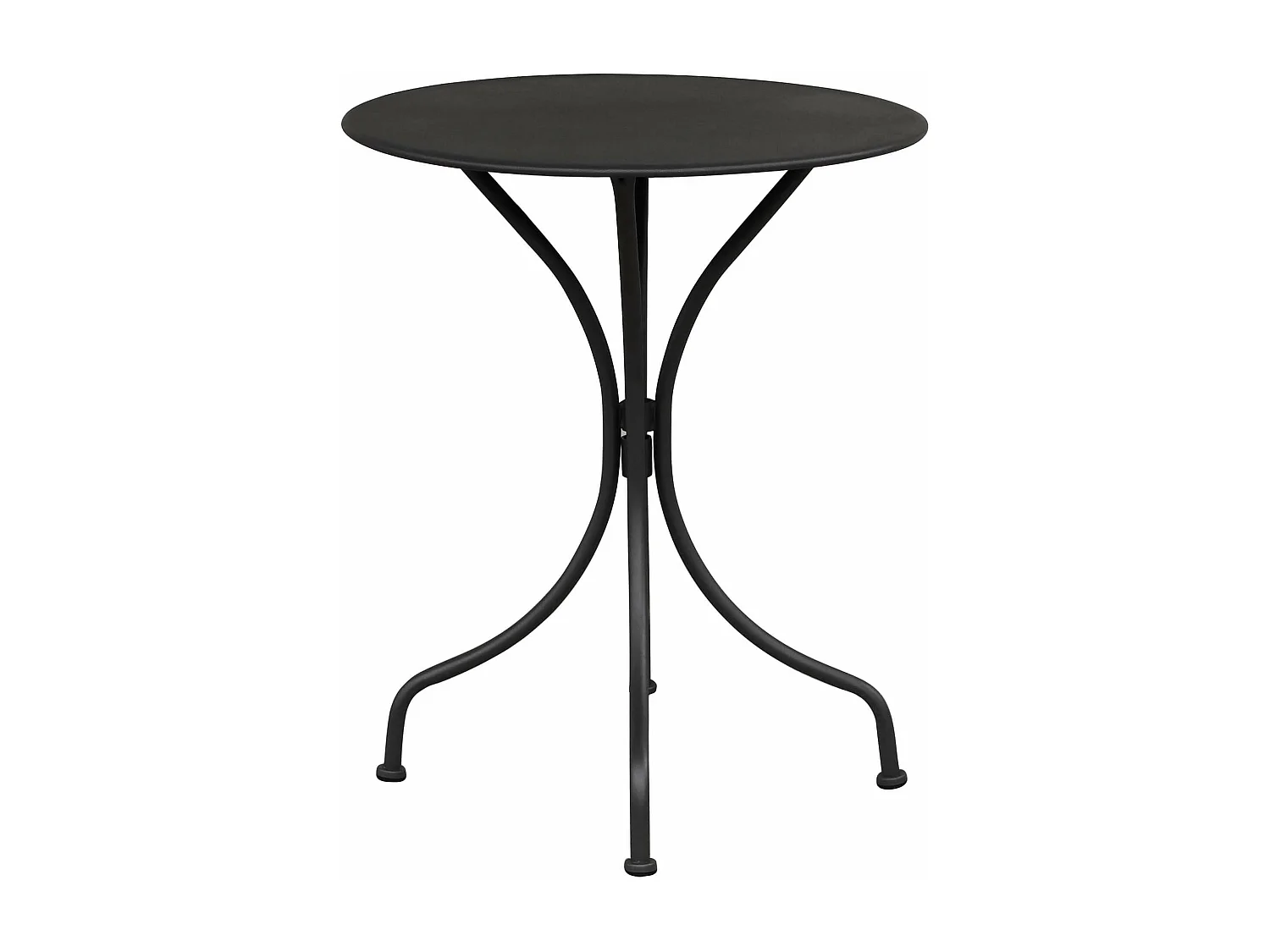 MilaniHome.it - Tavolo Rotondo Fisso In Ferro Nero Diametro 60 Per Esterno Giardino, Portico, Ristorante, Gelateria Bar Hotel Albergodi coloreAntracite