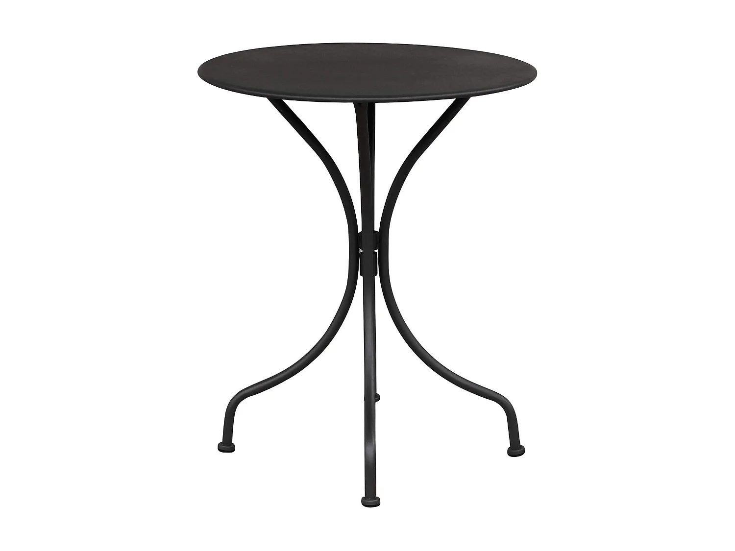 MilaniHome.it - Tavolo Rotondo Fisso In Ferro Nero Diametro 60 Per Esterno Giardino, Portico, Ristorante, Gelateria Bar Hotel Albergodi coloreAntracite