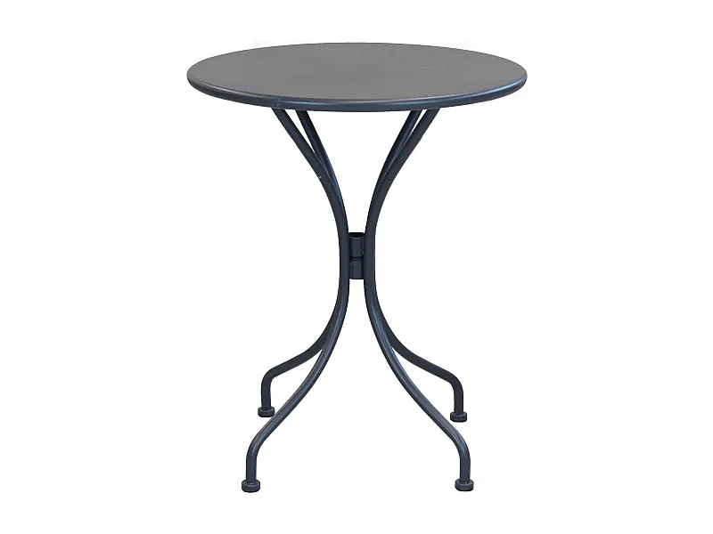 MilaniHome.it - Tavolo Rotondo Fisso In Ferro Nero Diametro 60 Per Esterno Giardino, Portico, Ristorante, Gelateria Bar Hotel Albergodi coloreAntracite